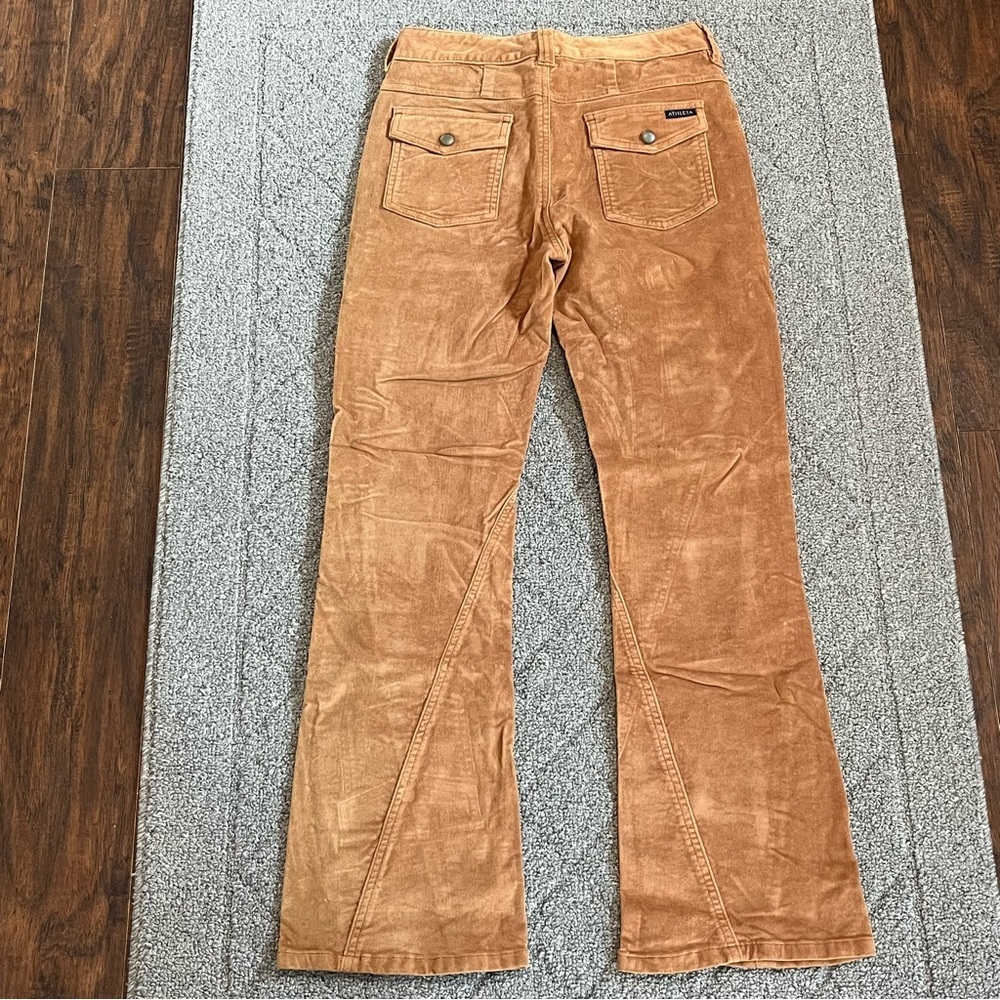 Athleta Pants Womens 4 Beige Cargo Velvet Soft Boot Cut Flare Trouser Stretch - Picture 6 of 8